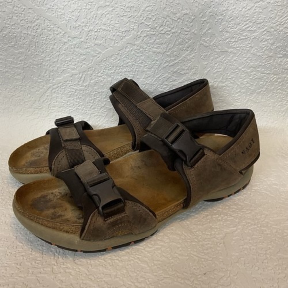 Naot Lappland Brown Slingback Strap Comfort Shoe Gorpcore Sandals Men 10 Israel